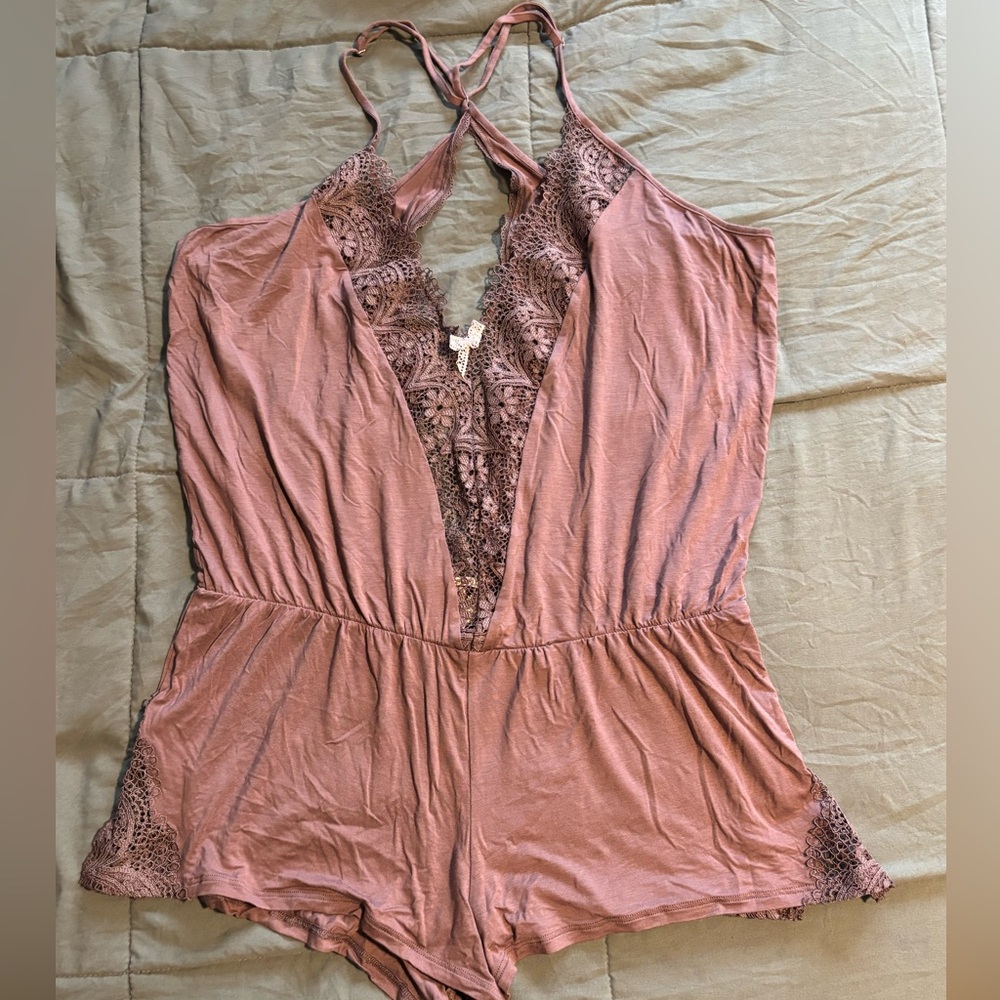 Victoria's Secret Mauve Lace Romper